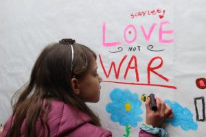 Children take to the tanks