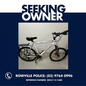 Police search for owner of dumped mountain bike in Rowville