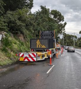 Mad Mile pothole shuts down left lane