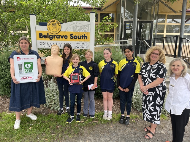 Belgrave South secures defibrillator for students and community